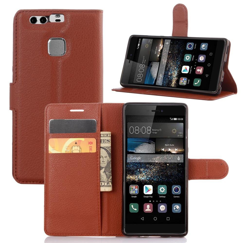 Bao da cho Huawei P9 dạng ví Litchi