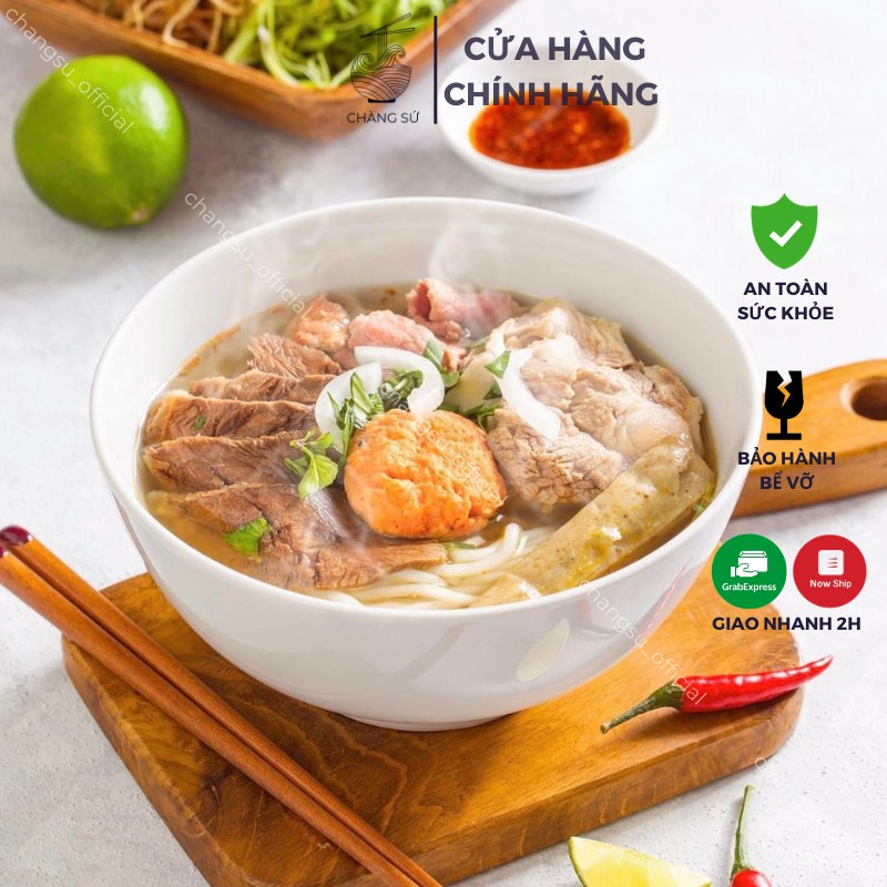 Bát ô tô sứ đựng canh kiểu Hàn - Tô sứ đẹp ăn mì phở dáng khum bầu dày dặn - Vỡ 1 đổi 1