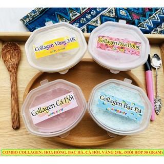 Combo Mặt Nạ Dẻo - Hoa Hồng, Bạc Hà, Cá Hồi, Vàng - Dưỡng Trắng, Chống Lão Hoá