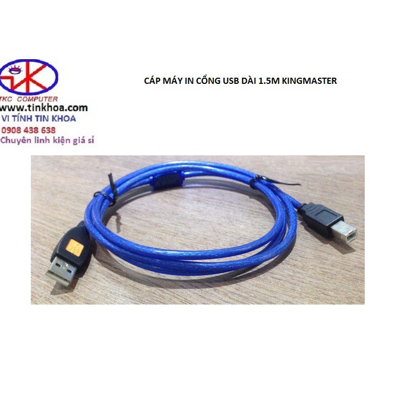 Cáp máy in cổng usb dài 1.5m usb 2.0 Kingmaster ( xanh )