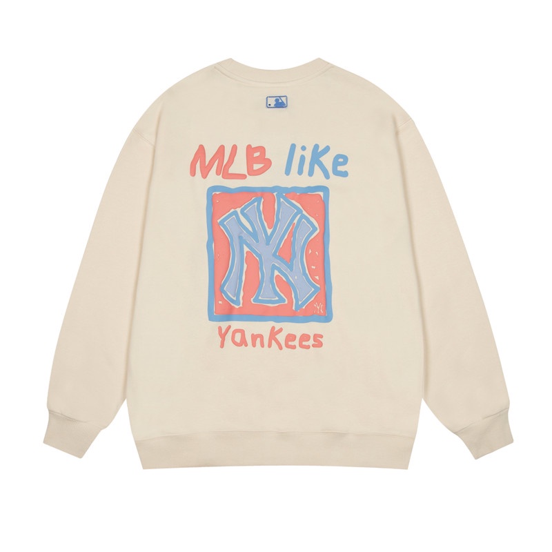 Áo thun tay dài cổ tròn dáng rộng in họa tiết mlb graffiti cá tính thời trang dành cho cặp đôi | BigBuy360 - bigbuy360.vn