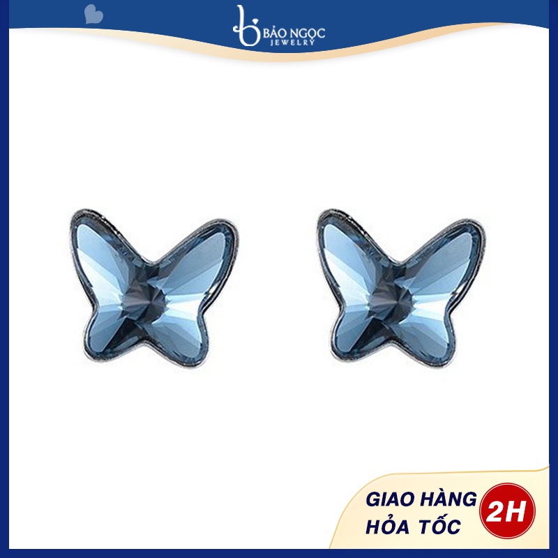 Bông Tai Nữ Bạc S925 Cánh Bướm Hồ Điệp Đính Đá Sang Trọng B2565 - Bảo Ngọc Jewelry