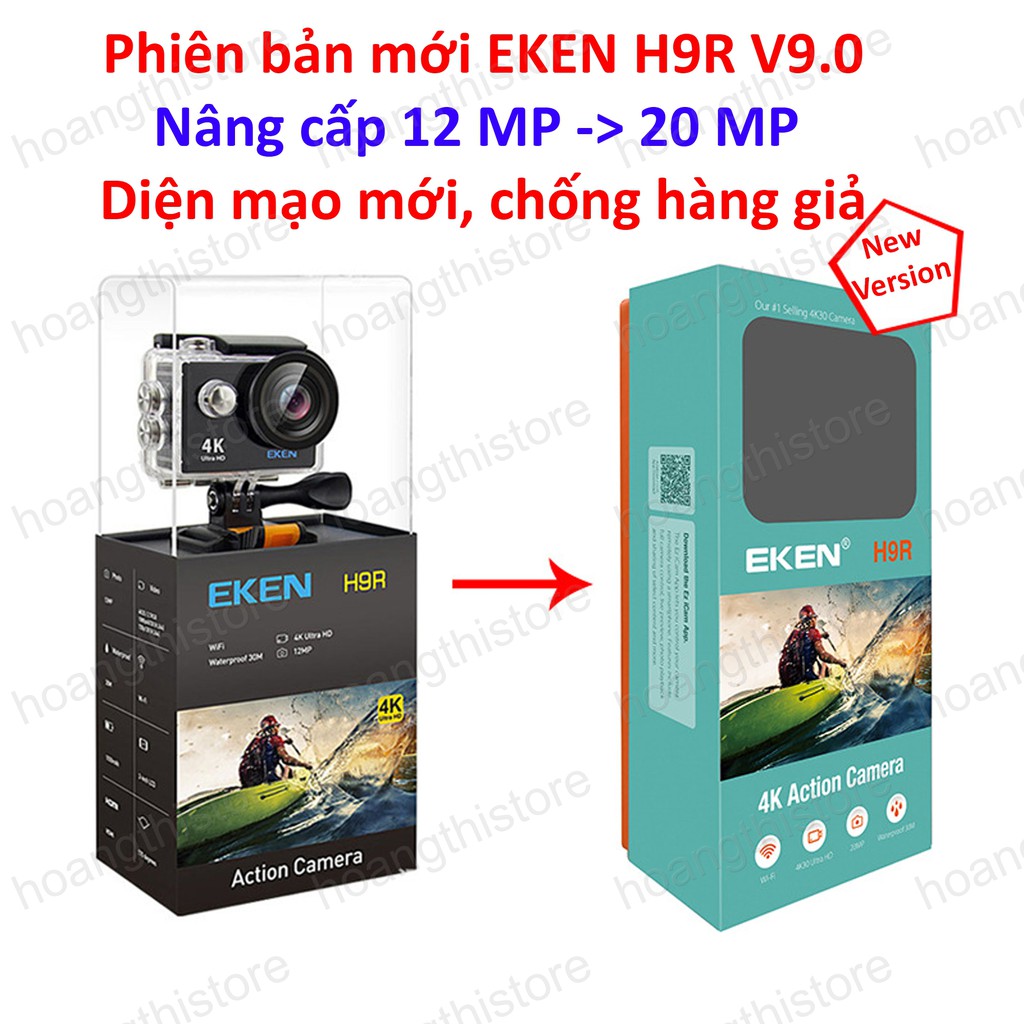 ✔ Camera Eken H9R V9.1 cùng combo phụ kiện Có Wifi, Remote Dùng đi phượt du lịch hành trình động V9 8 7 Hàng Chính Hãng