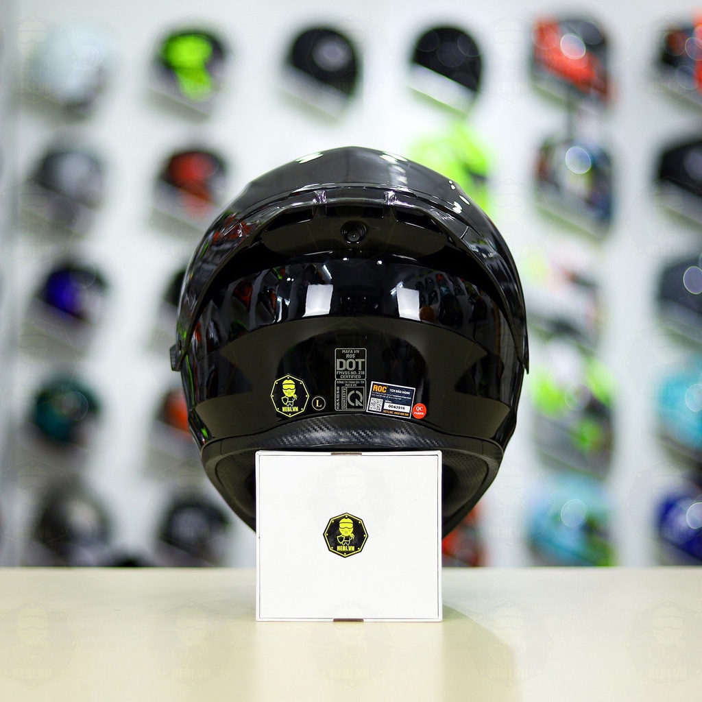 Combo Nón Fullface 2 Kính ROC 05 Kèm Kính Đen Bên Trong Và Đuôi Gió Pista