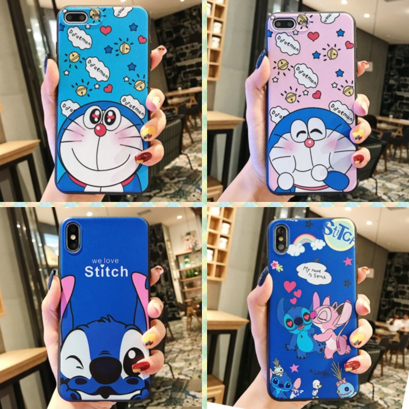 Ốp lưng OPPO A83 A71 A57 A39 A37 A37F F11 Pro F9 F7 F5 F3 F1S Reno5 Reno 5 Realme C11 Cute Doraemon And Stitch Soft Case