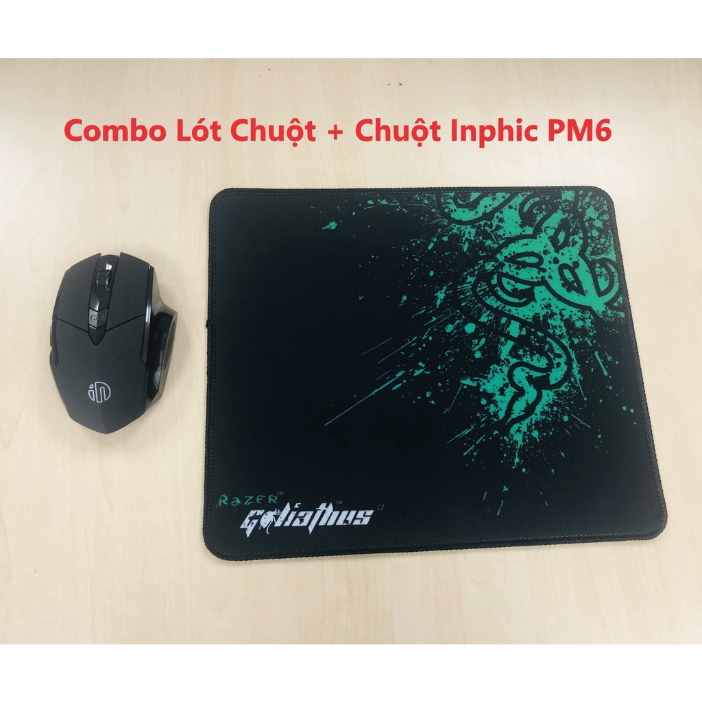 [COMBO KHUYẾN MÃI] Chuột không dây silent mouse Inphic PM6 kết nối USB Wireless 2.4G, Bluetooth chơi game + Lót chuột