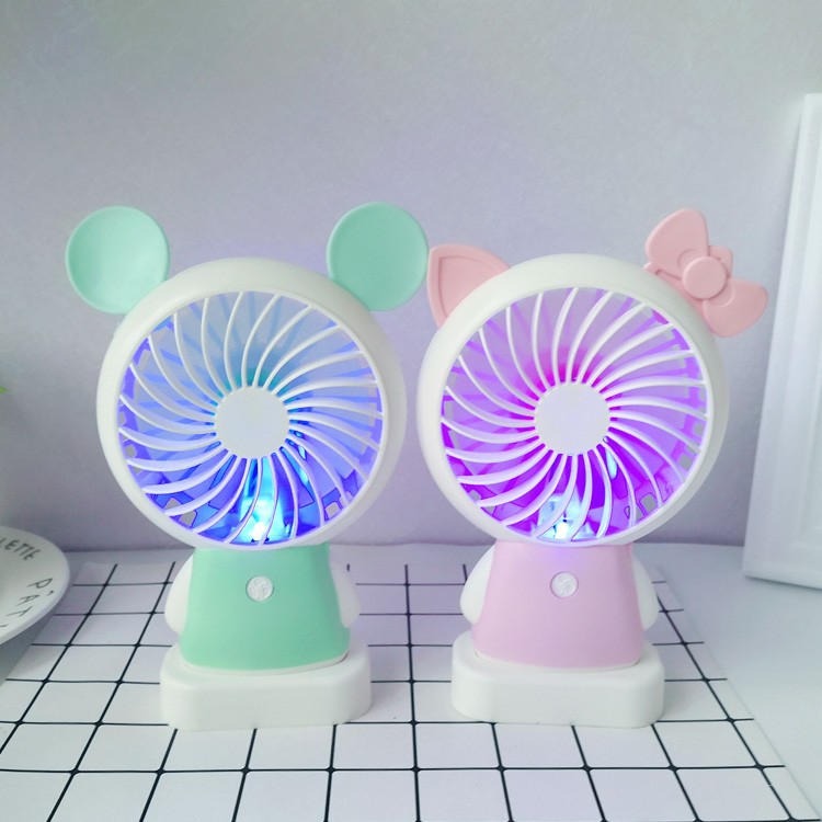 Quạt Tích Điện Mini Có Đèn Cầm Tay Cho Bé | BigBuy360 - bigbuy360.vn