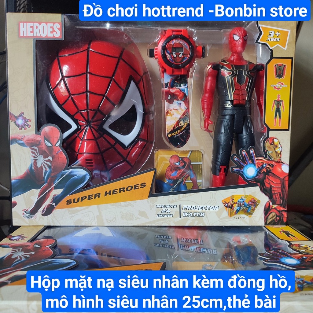 Mặt nạ haloween siêu nhân anh hùng Và Phụ Kiện Siêu Cấp  Avenger có đèn và siêu nhân, đi kèm, hàng không mùi nhựa
