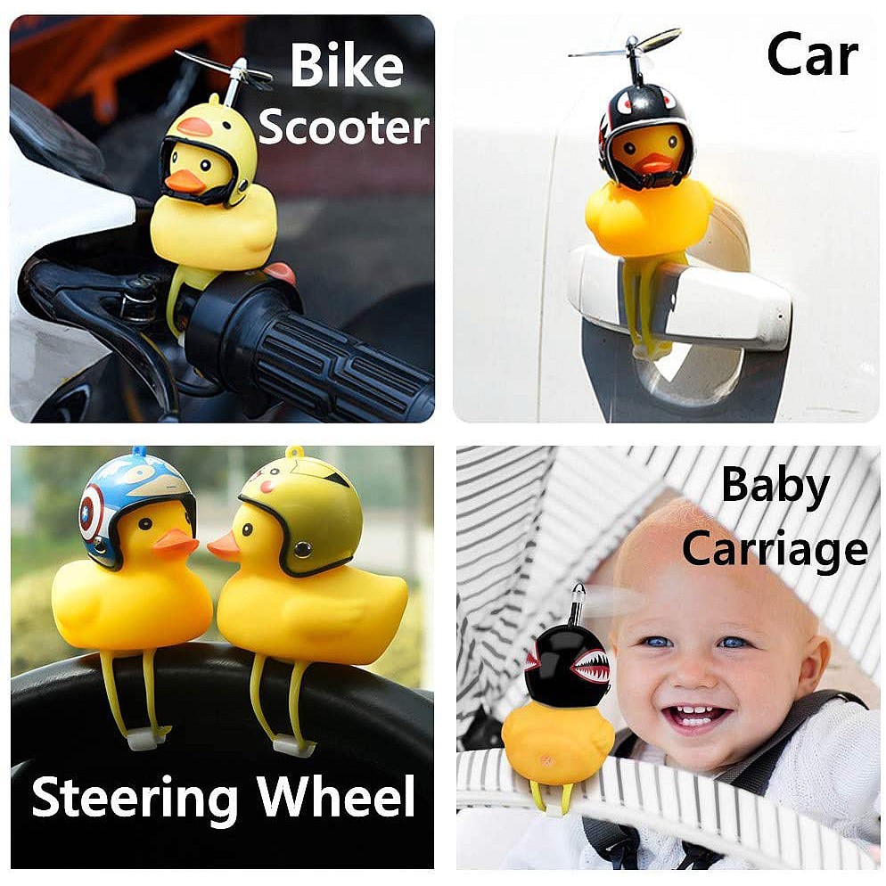 Globetrotter Vịt vàng đồ chơi kèm mũ bảo hiểm nhỏ nhắn dễ thương gắn xe đạp