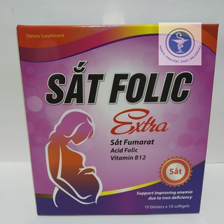 Sắt folic extra - hộp 100 viên