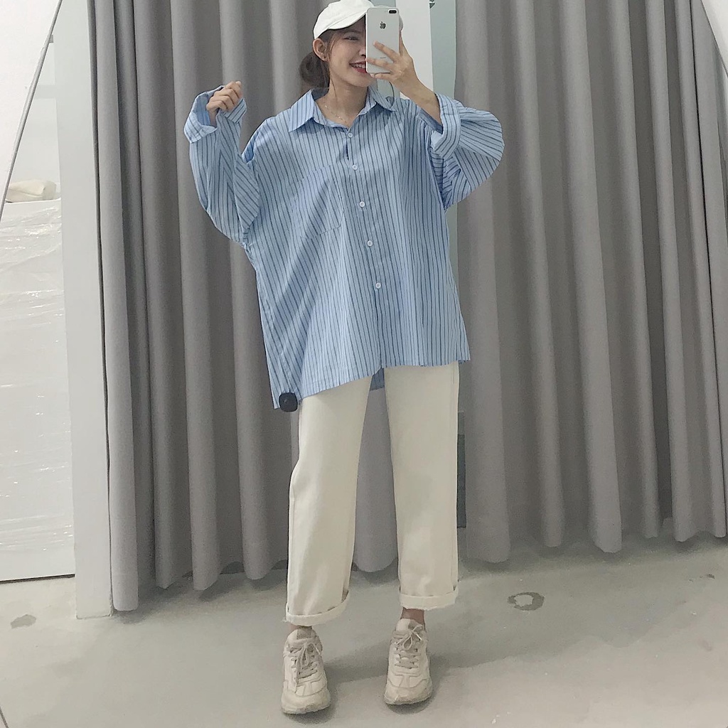 Quần Jean Nữ Ống Suông Phong Cách 2 Màu Basic Trắng Và Đen Nút Eo YA - 2259 ( Jem Closet )