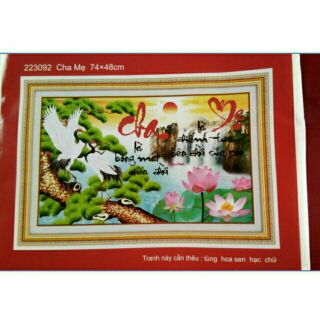 Tranh thêu 3D cha mẹ 223092