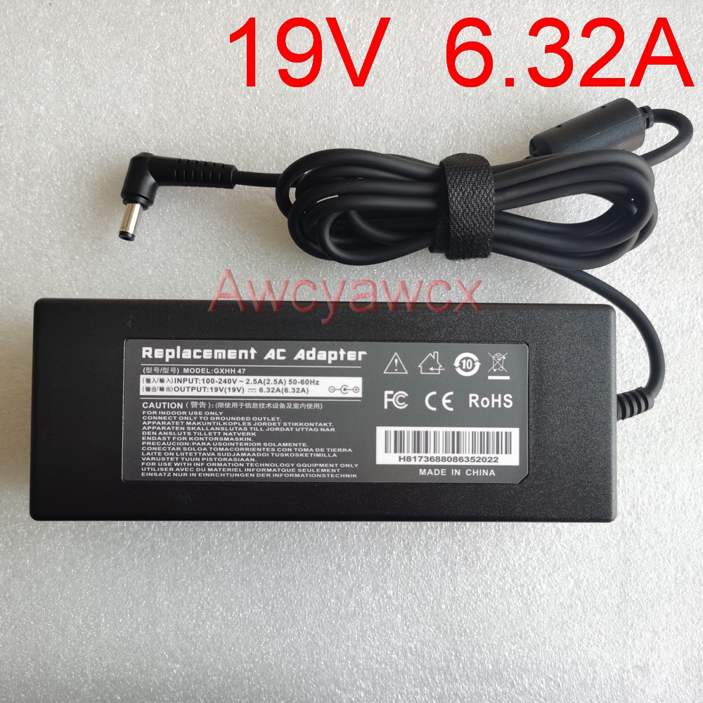 Bộ Sạc laptop AC 100V-240V DC 19V 6.32A 120W Cho MSI ASUS Notebook Hunt Honghe Shenzhou 5.5mm