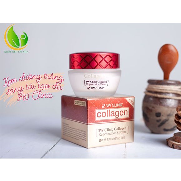 [CHÍNH HÃNG] Kem dưỡng da săn chắc chống lão hóa Collagen 3W CLINIC COLLAGEN REGENERATION CREAM Hàn Quốc 60ml