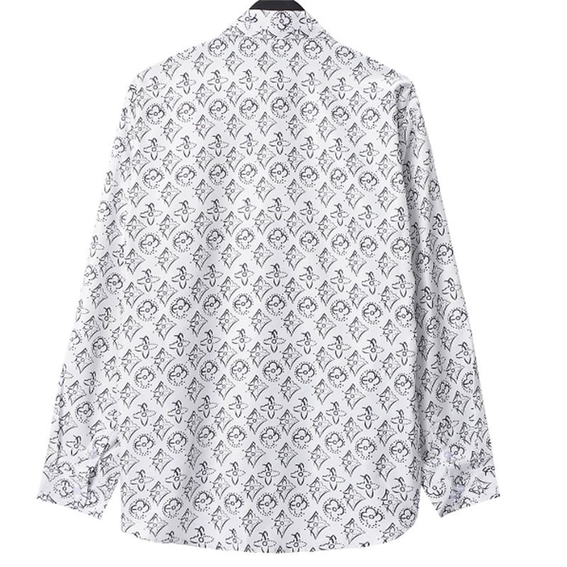 Áo Sơ Mi Tay Dài In Họa Tiết Louis Cổ Điển Dễ Phối Đồ Thời Trang Unisex