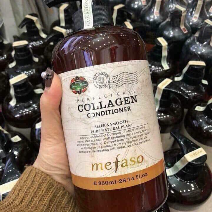 Cặp Bộ Dầu Gội Xả Collagen Mefaso 850ml (2 chai)