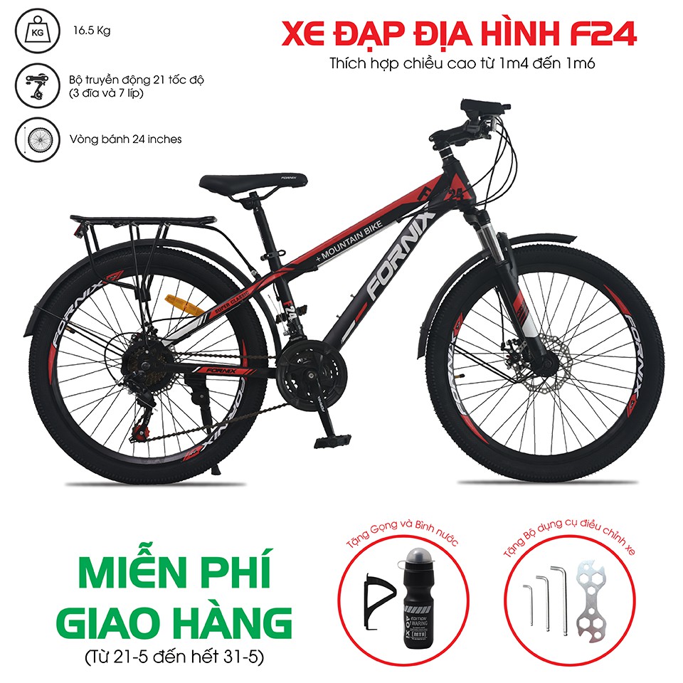 (CHÍNH HÃNG) XE ĐẠP ĐỊA HÌNH THỂ THAO FORNIX F24 (KÈM BỘ LẮP RÁP)- BẢO HÀNH 12 THÁNG