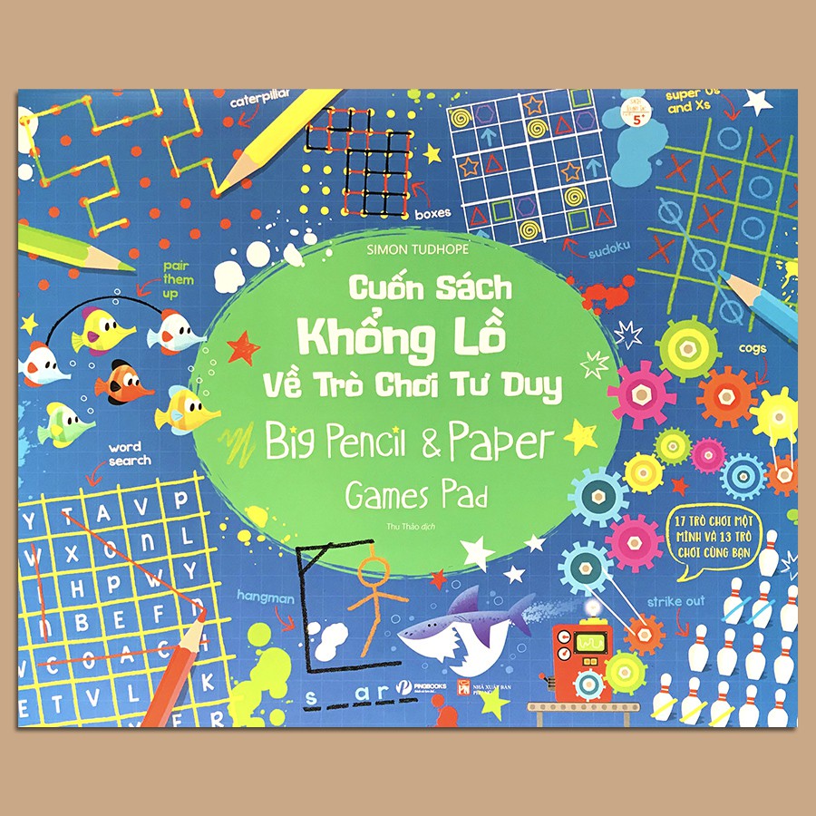 Sách - Cuốn Sách Khổng Lồ Về Trò Chơi Tư Duy - Big Pencil Và Paper Games Pad - Dành Cho Bé Từ 5+