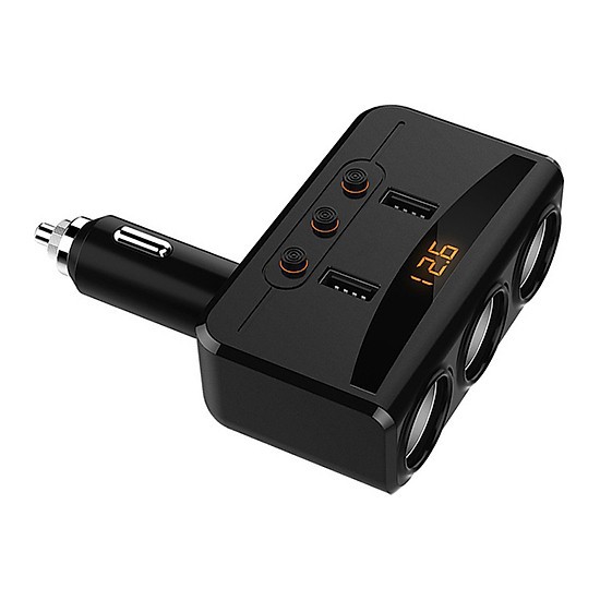 Bộ chia tẩu sạc ô tô 3 cổng đa năng Hyundai HY-29 kèm 2 cổng USB HY29