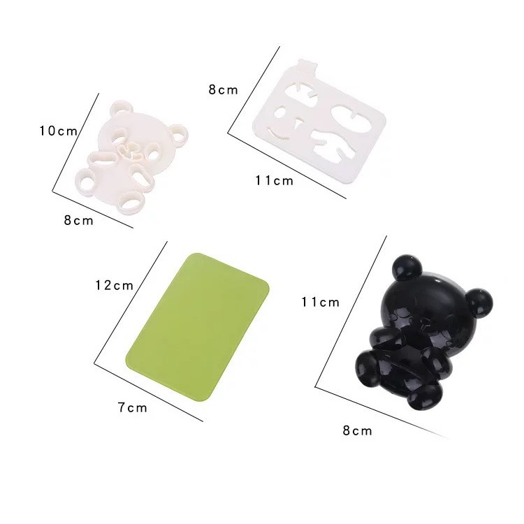 Khuôn cơm bento hình gấu trúc cho bé, khuôn tạo hình bánh sandwich