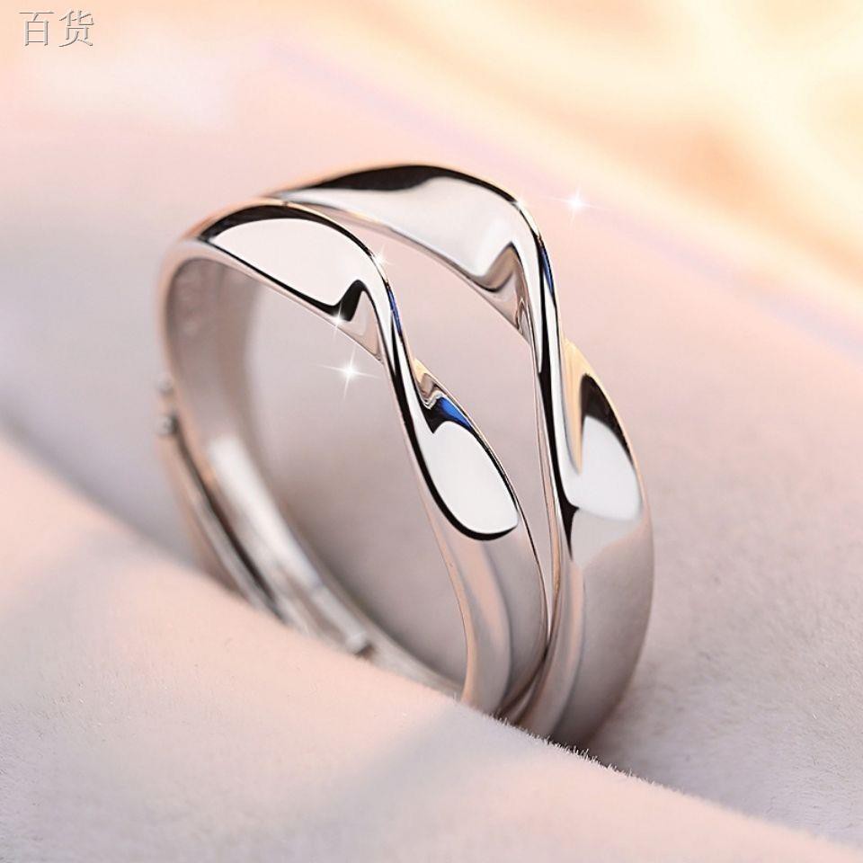◐✗[khắc miễn phí] một đôi Nhẫn cặp Nhật Bản và Hàn Quốc miệng trực tiếp cho bạn gái, anh trai, quà tặng