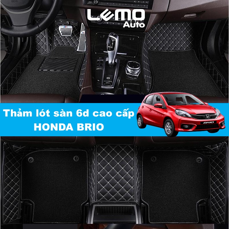 Lót sàn ô tô 5d, 6d Nano 2 chỉ Honda Brio 2018 – 2021 kháng khuẩn, trải kín sàn xe