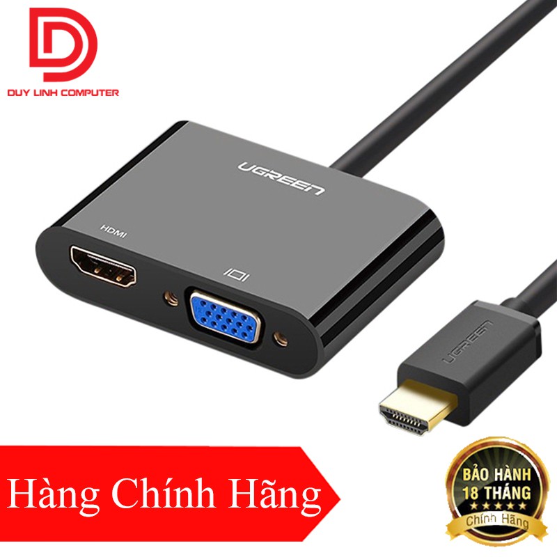 Cáp HDMI To HDMI/VGA + Audio 3.5mm Ugreen 40744 (Nguồn Micro USB 5V)