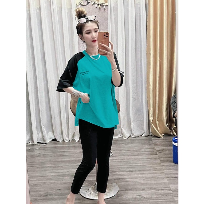 Set Bộ Cotton Dài Áo Logo Thêu Nhỏ Xinh- Y Hình