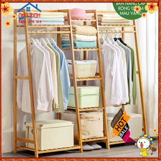 KỆ GIÁ TREO QUẦN ÁO BALO ÁO KHOÁC 5 NGĂN BẰNG GỖ TRE TIỆN LỢI TIẾT KIỆM DIỆN TÍCH,KỆ GỖ MẪU MỚI HÌNH THANG [HÀNG SẴN CÓ]