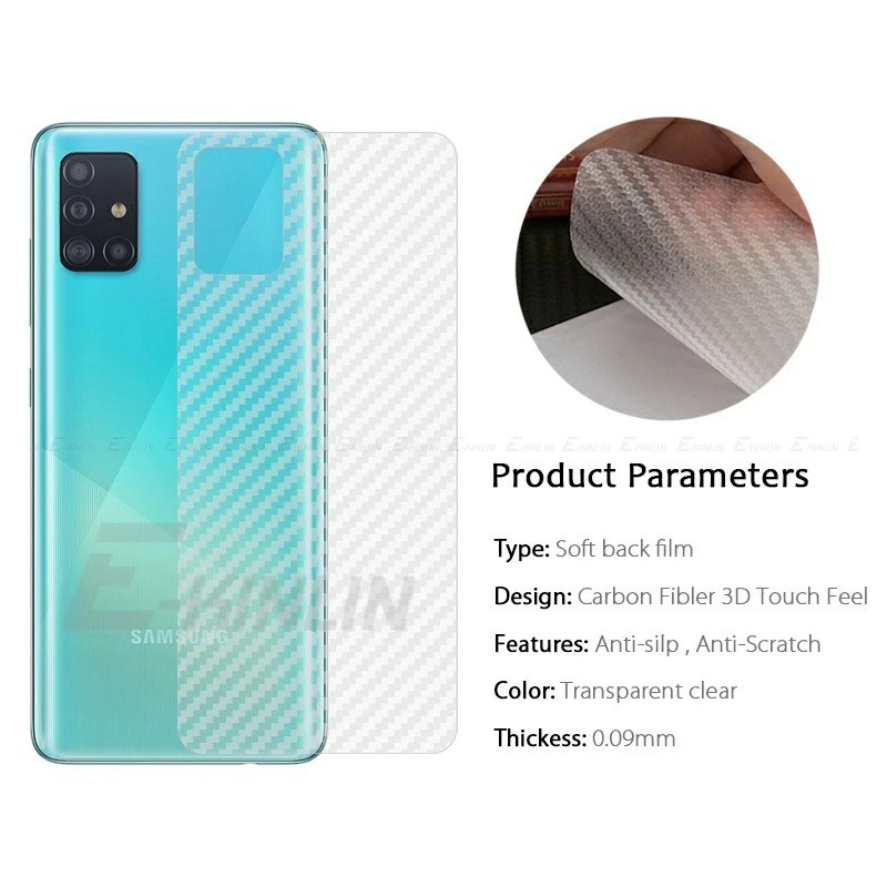 Dán lưng Carbon Samsung A51FREESHIP Từ 50k  vân Caro chống mồ hôi