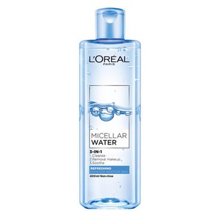 Nước tẩy trang Loreal paris 3 in 1 micellar water 400ml refreshing xanh nhạt