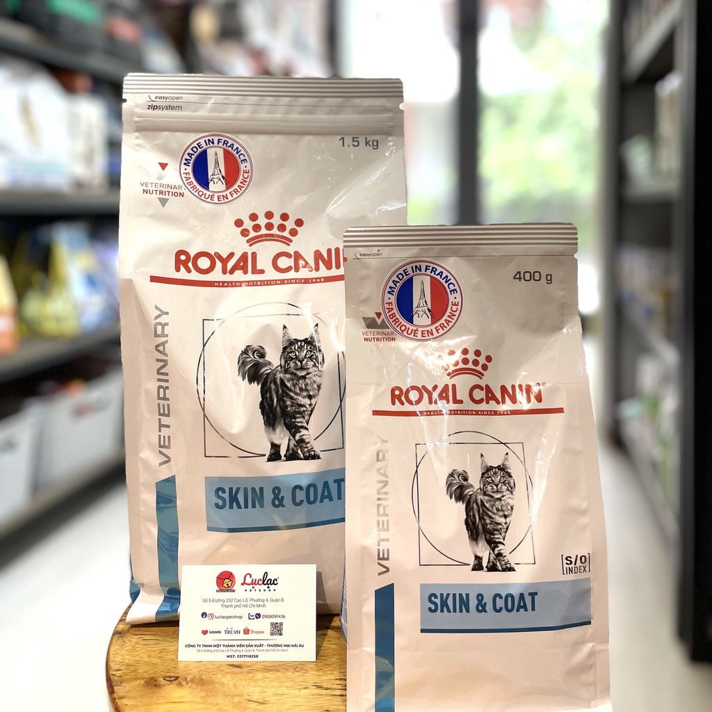 Hạt Royal Canin Skin & Coat hỗ trợ Mèo bị viêm da và rụng lông - Túi 400gr chính hãng