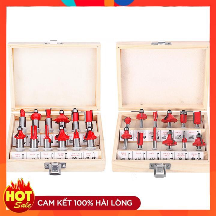 [Hàng Tốt] Bộ mũi phay gỗ cốt 6.35mm hoặc 12.7mm - bộ 12 mũi soi gỗ