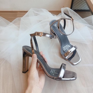 Sandal cao gót mảnh gót dẹt