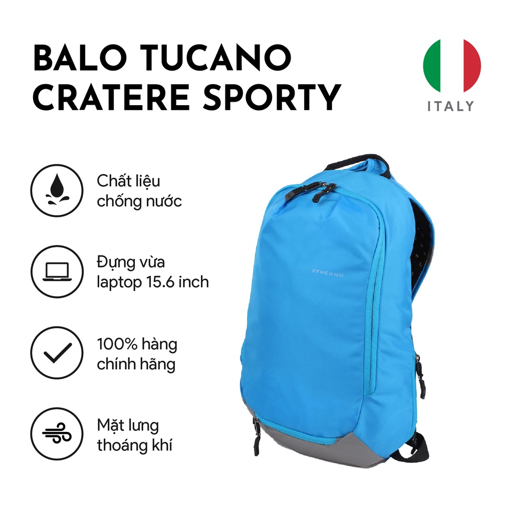  Balo du lịch/ Balo thể thao Tucano Cratere Sporty cao cấp chống thấm nước 15 inch