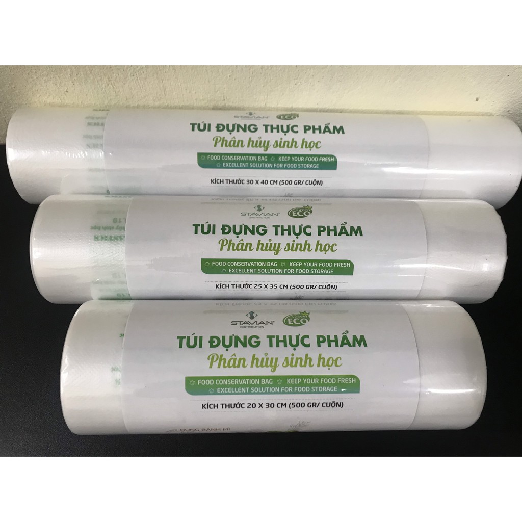 Túi đựng thực phầm tự hủy sinh học cuộn 500g