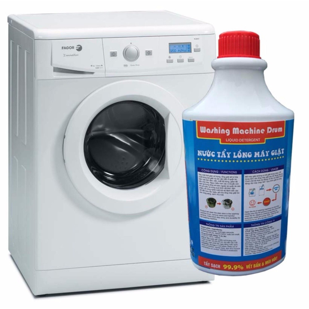 Bộ 1 Nước tẩy chuyên dụng vệ sinh lồng máy giặt Hando va 1 Chai sáp thả bồn cầu khử mùi diệt khuẩn TI684