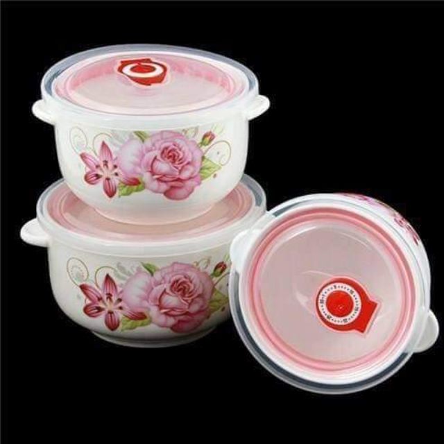 Bộ 3 thố đựng đồ có tai