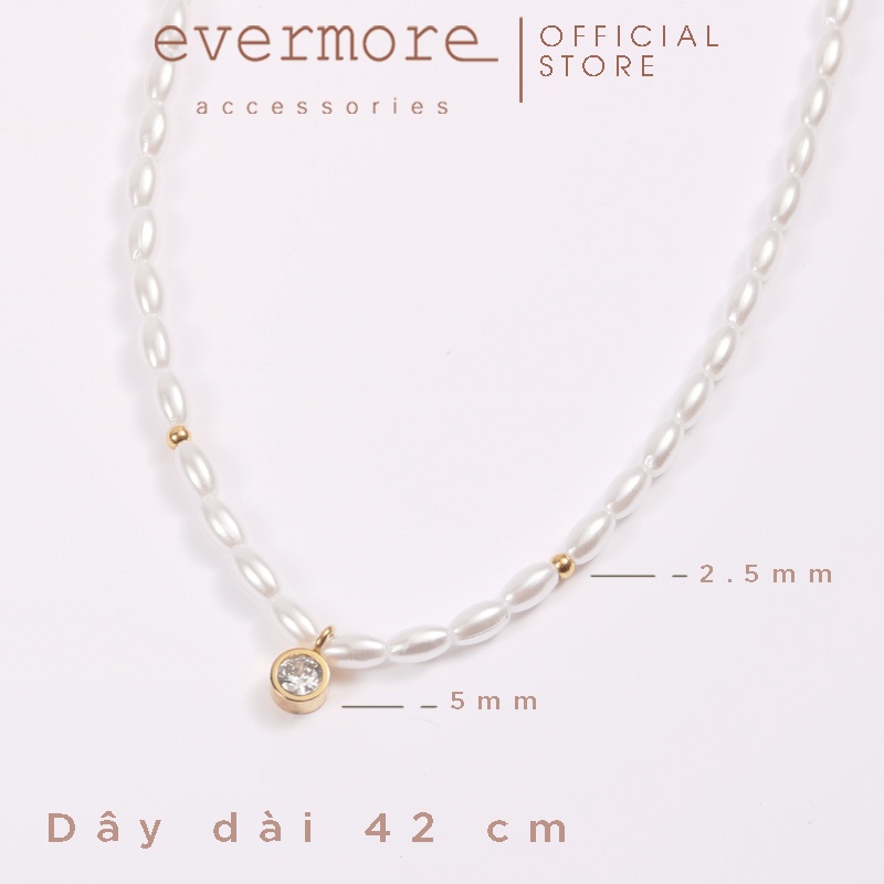 Dây chuyền chuỗi ngọc trai nhân tạo oval EVERMORE - D054