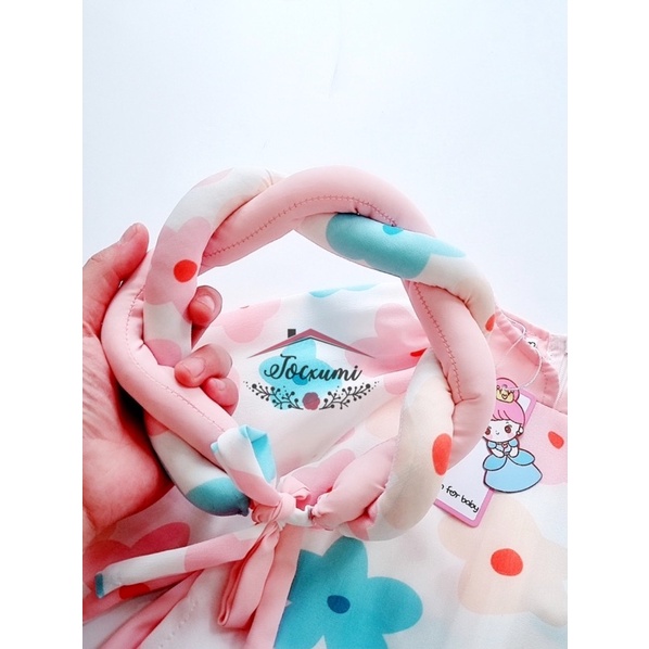 Set áo dài cách tân hoa đào ngọt ngào siêu iu mát mịn - Tocxumi