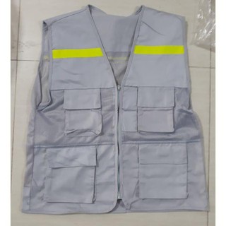 Áo gile kĩ sư bảo hộ màu ghi sáng