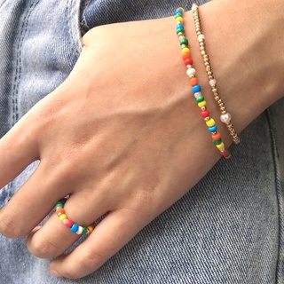 Handmade - Set vòng tay, vòng cổ hạt cườm mix nhiều màu