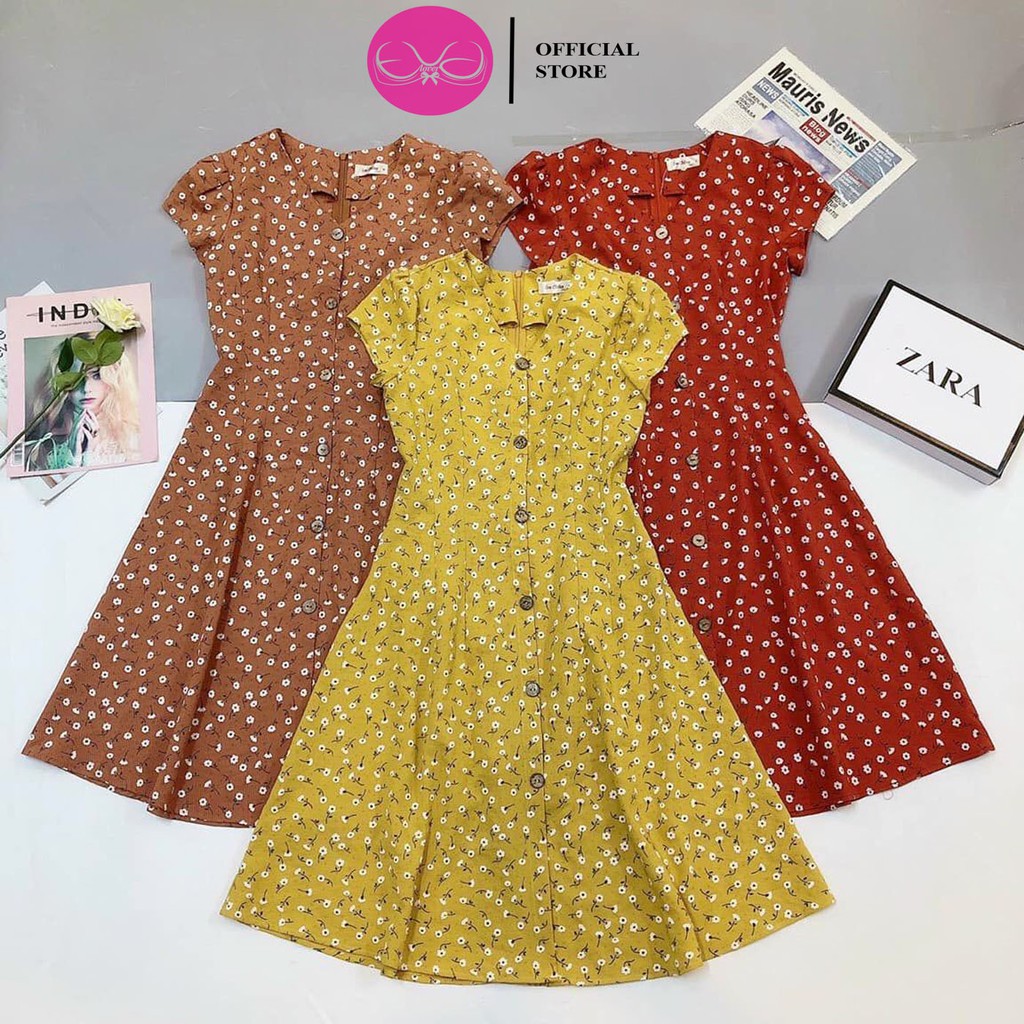 Váy Xòe ,Đầm Dáng Xòe Cổ Tim Họa Tiết Hoa Nhí Evalover | BigBuy360 - bigbuy360.vn