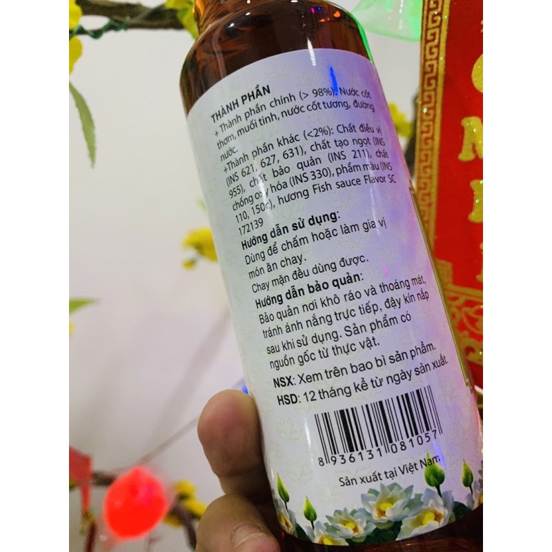 330ml Nước mắm chay Sen Trắng cao cấp