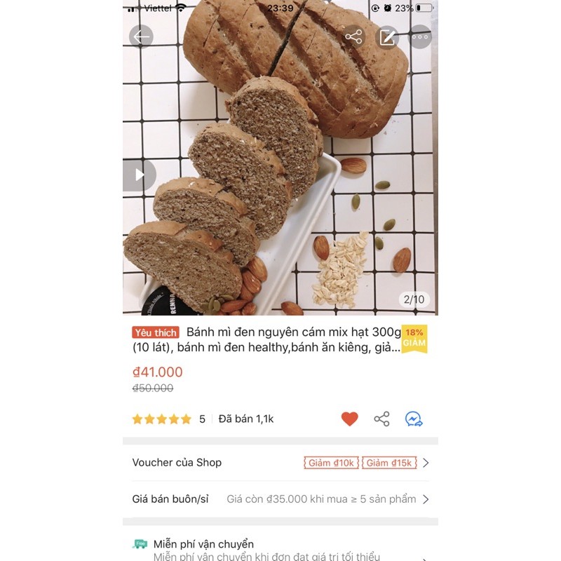 Combo 50 lát bánh mì đen nguyên cám mix hạt, ăn kiêng- giảm cân