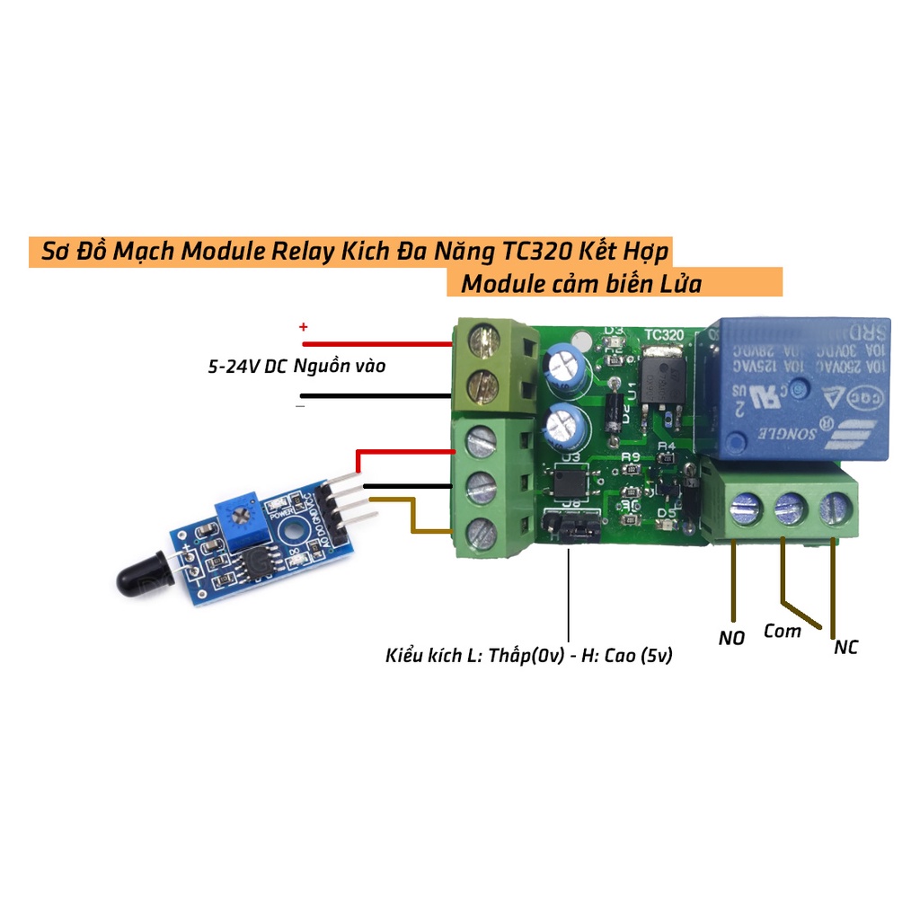 Module Relay Da Năng TC320 5V Đến 24VDC Kích High Low