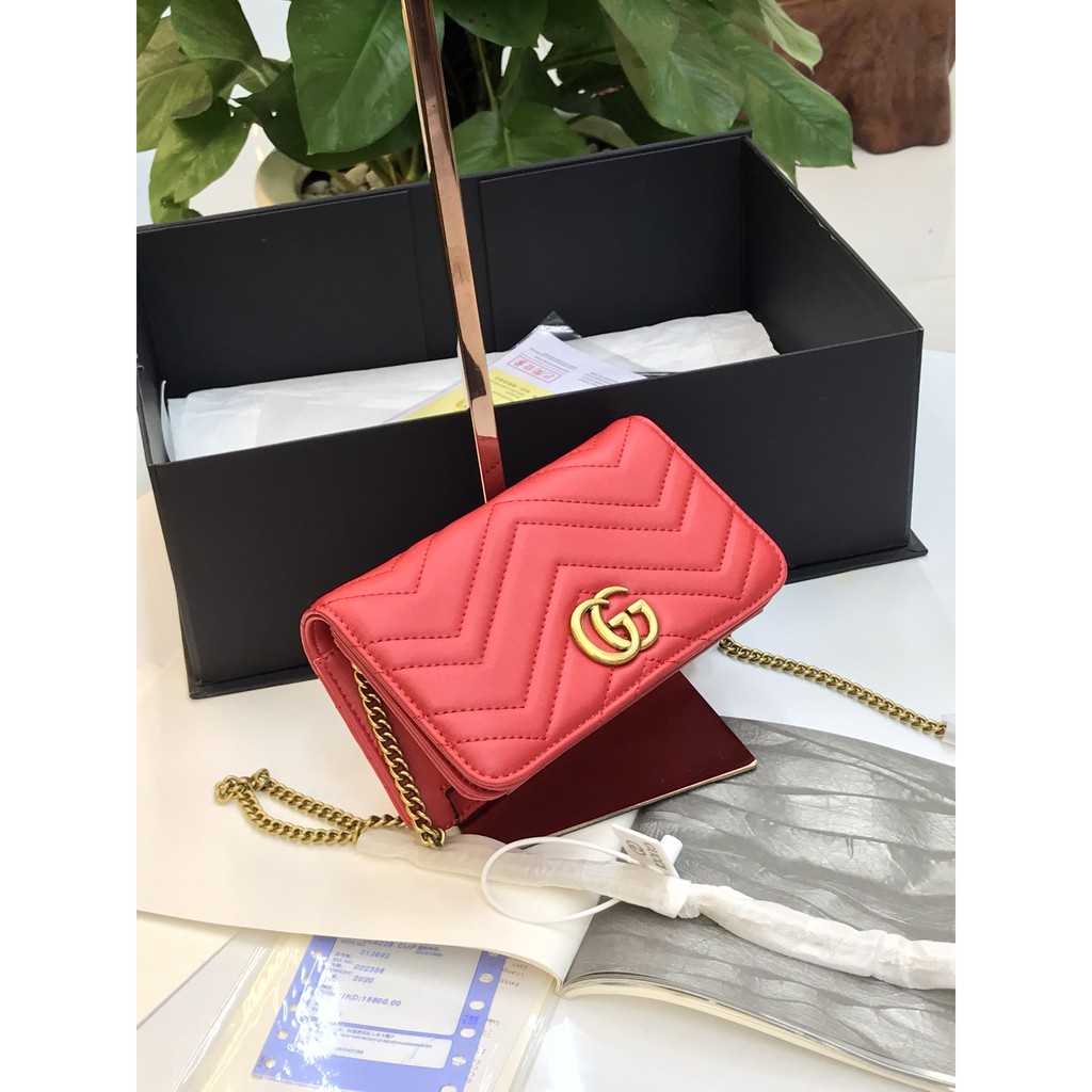 Túi GG marmont super sale size 18cm màu đỏ