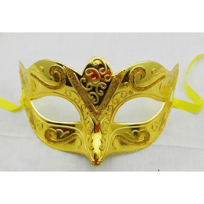 Mặt nạ nửa mặt nam nữ hóa trang Halloween Mặt nạ dạ hội đen/trắng/vàng