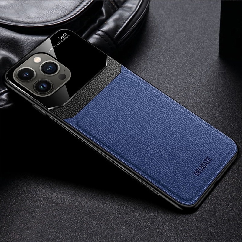 Ốp Điện Thoại Tráng Gương Phối Da Chống Sốc Cho iPhone 13 12 11 Pro Max Mini SE 2020