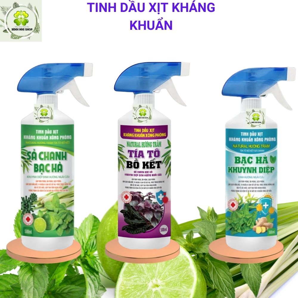 Bình Xịt Khử Khuẩn Xịt Phòng Tinh Dầu Nguyên Chất Hương Chanh Sả Bạc Hà Khuynh Diệp Bồ Kết Khử Mùi Thơm Phòng Đuổi Muỗi